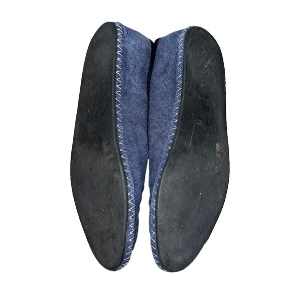 J. Crew Flats Denim Slip On Shoes Venetian Canvas Loafer - Picture 8 of 9